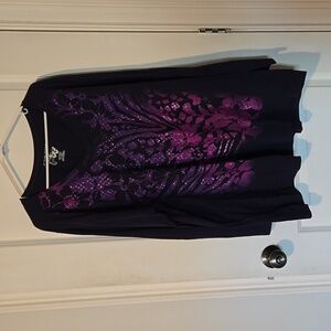 Womens long sleeve glitter shirt, size 4xl